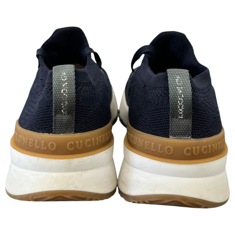 Men's Knitted Runner Low Trainers Navy Size UK 6 / EU 40