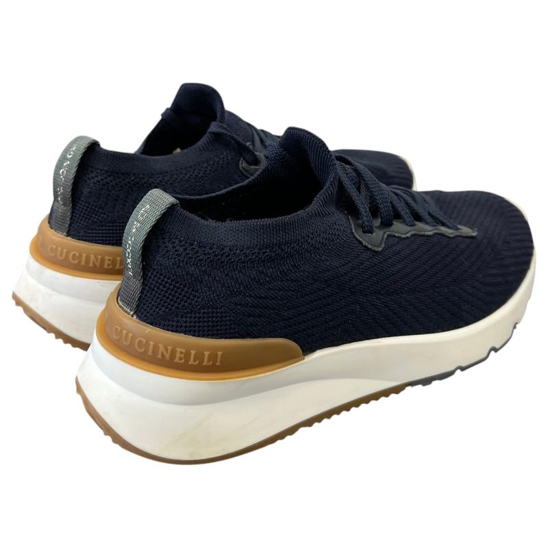 Men's Knitted Runner Low Trainers Navy Size UK 6 / EU 40