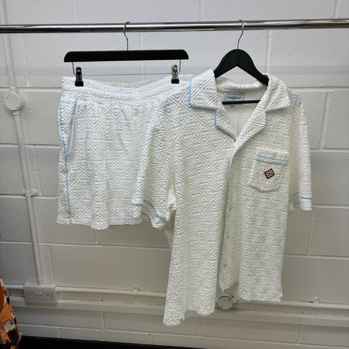 Men's Towelling Monogram Full Tracksuit White Size L - Photo 15