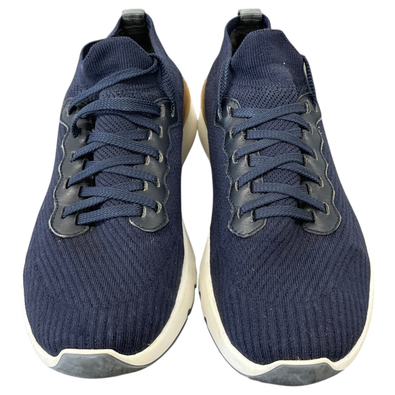 Men's Knitted Runner Low Trainers Navy Size UK 6 / EU 40