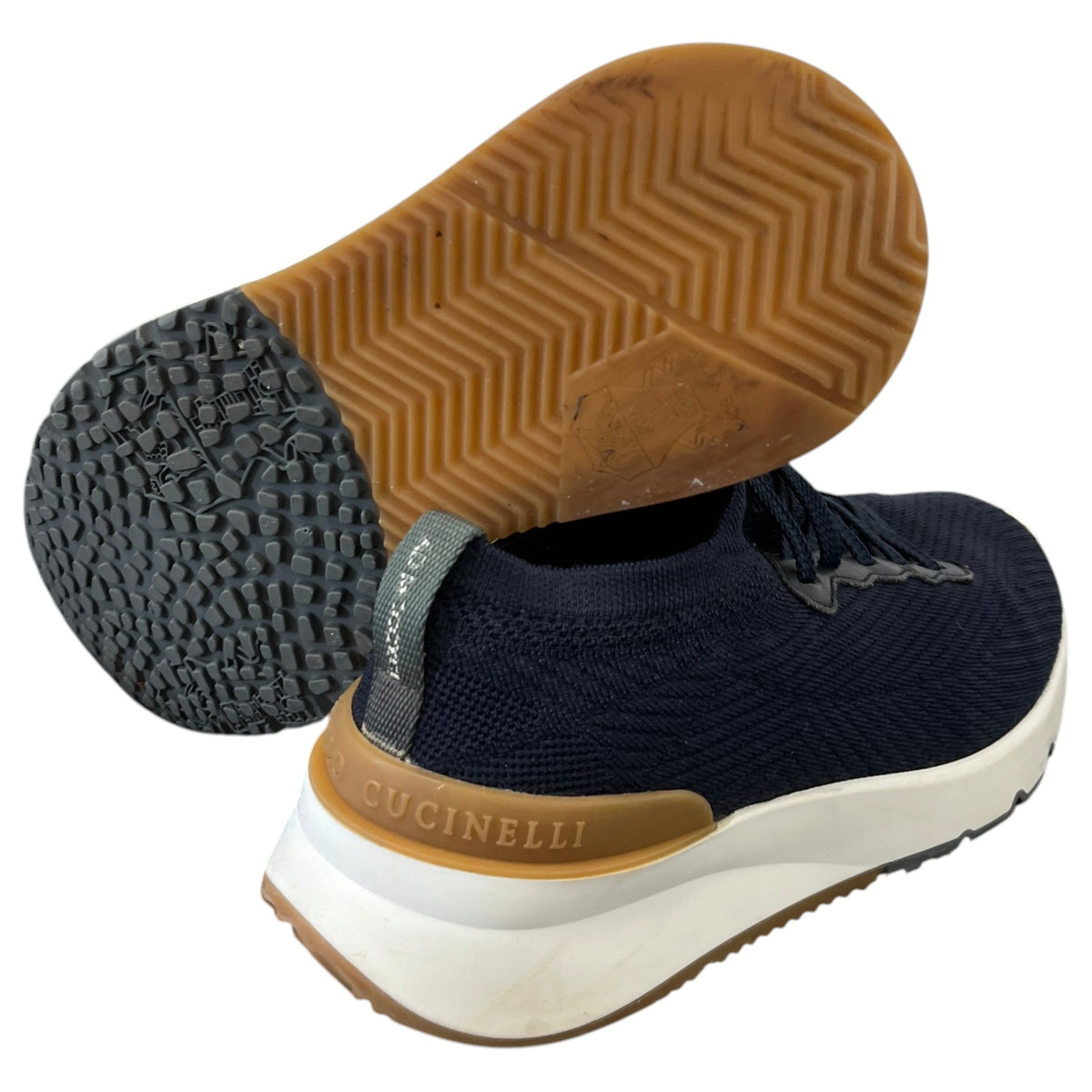 Men's Knitted Runner Low Trainers Navy Size UK 6 / EU 40 - Photo 10