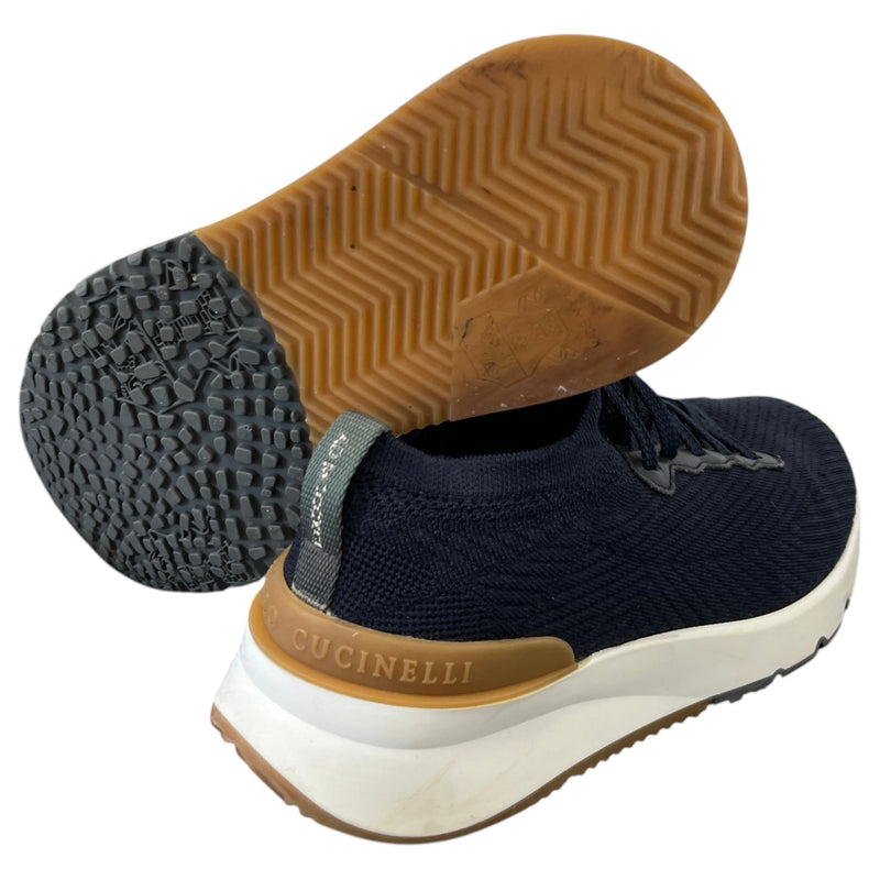 Men's Knitted Runner Low Trainers Navy Size UK 6 / EU 40