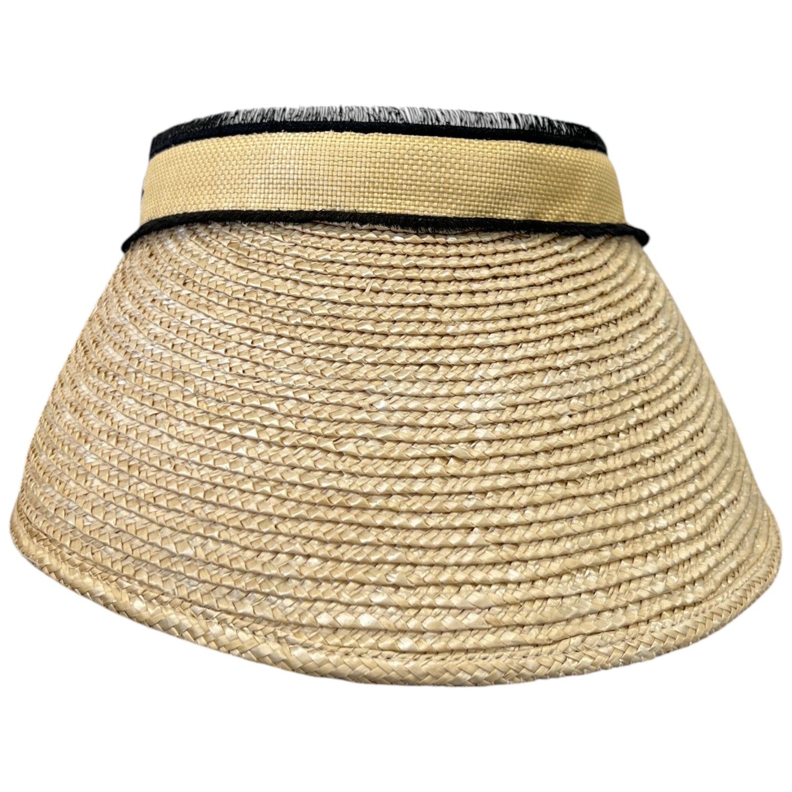 Women's Lv Straw Visiere Hat Beige - Photo 4