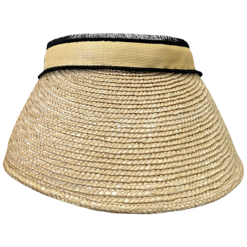 Women's Lv Straw Visiere Hat Beige