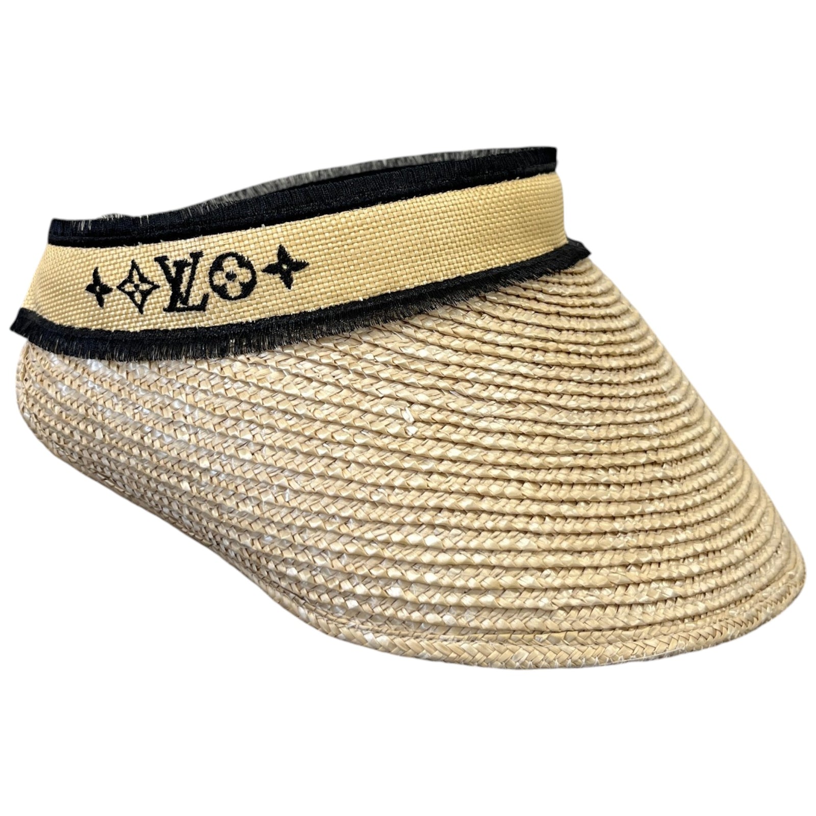 Women's Lv Straw Visiere Hat Beige - Photo 1