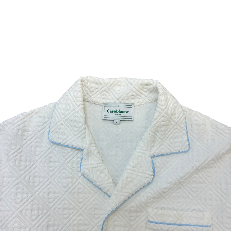 Men's Towelling Monogram Full Tracksuit White Size L