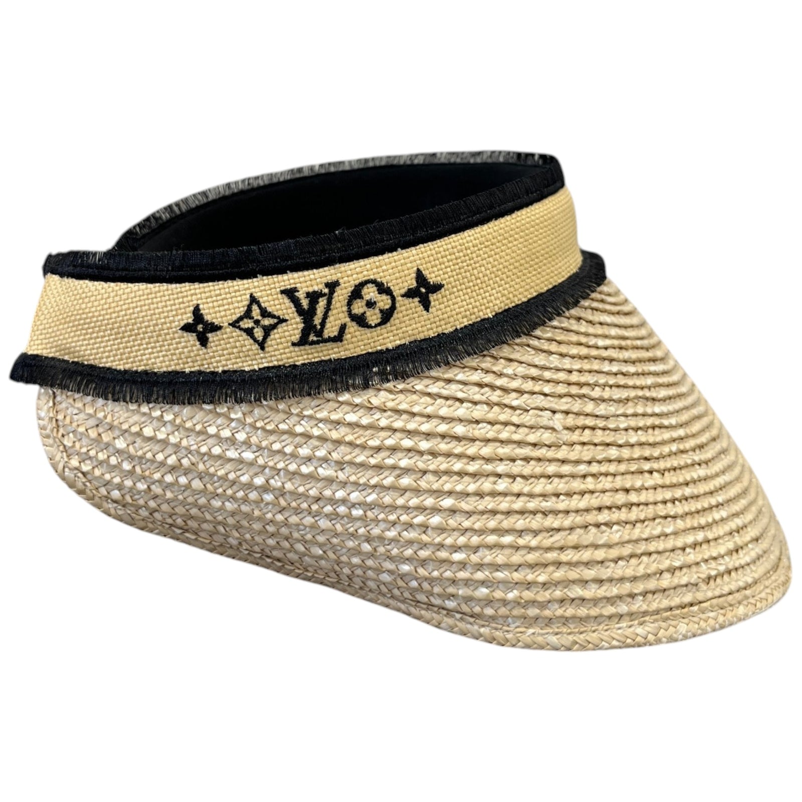 Women's Lv Straw Visiere Hat Beige - Photo 5