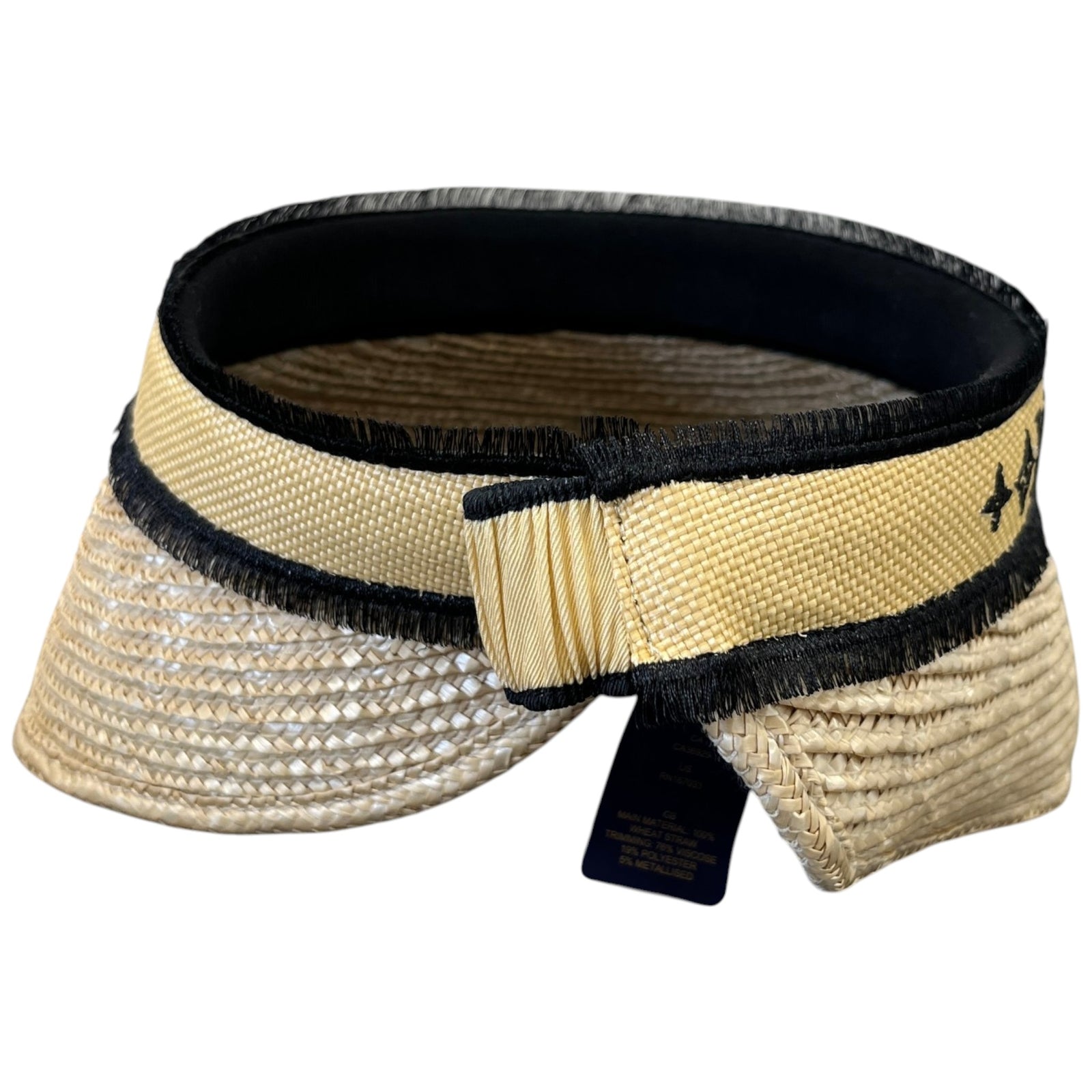 Women's Lv Straw Visiere Hat Beige - Photo 6