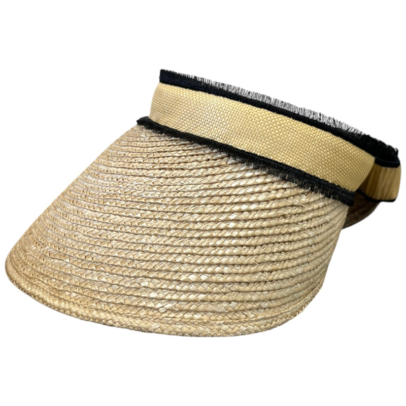 Women's Lv Straw Visiere Hat Beige