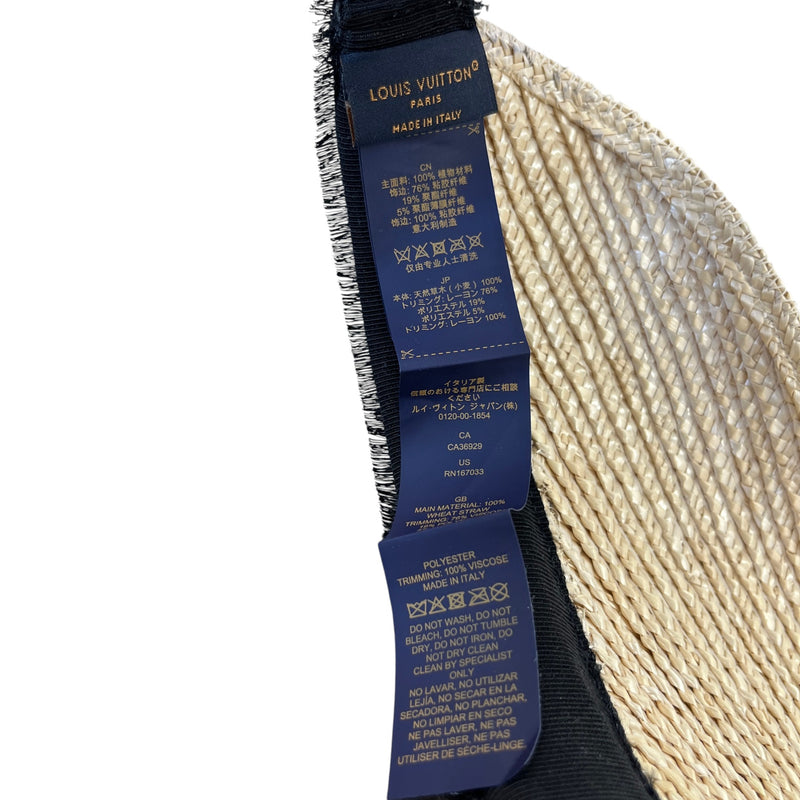 Women's Lv Straw Visiere Hat Beige