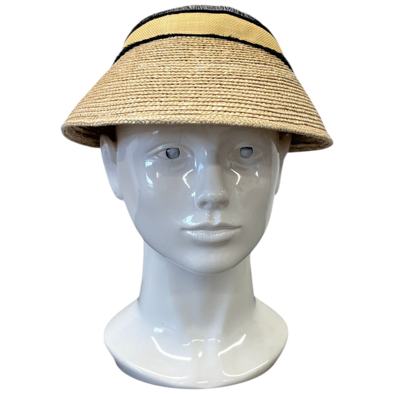 Women's Lv Straw Visiere Hat Beige