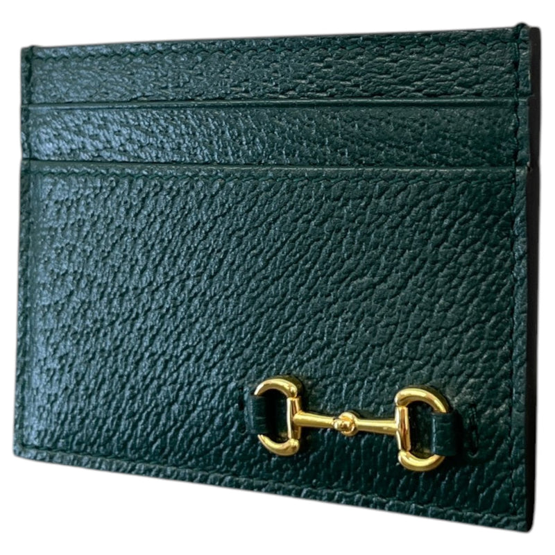 Men's Horsebit Card Holder Green