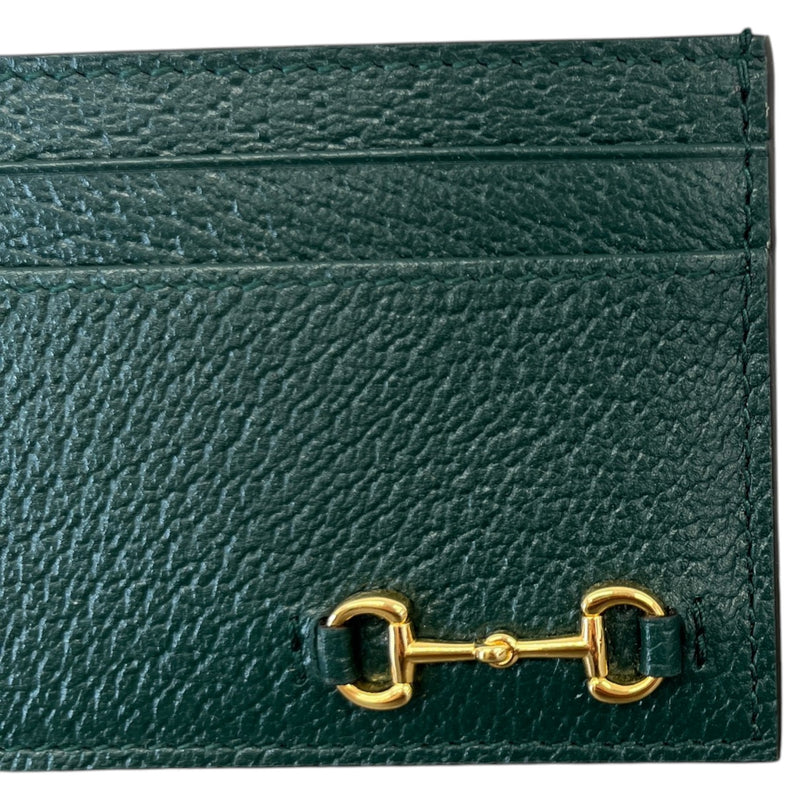 Men's Horsebit Card Holder Green