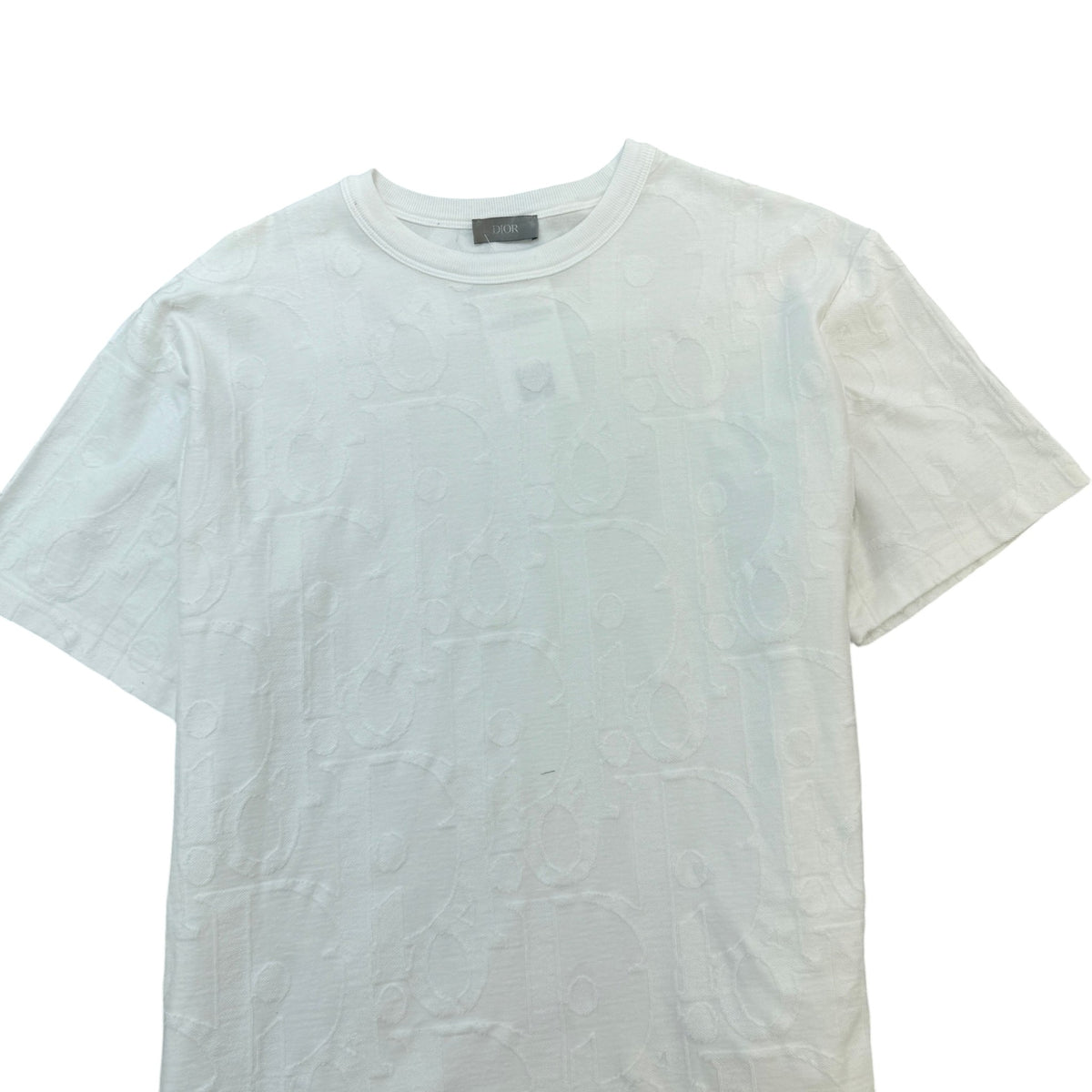 Men's Oblique Towelling T-Shirt White Size M - Photo 3