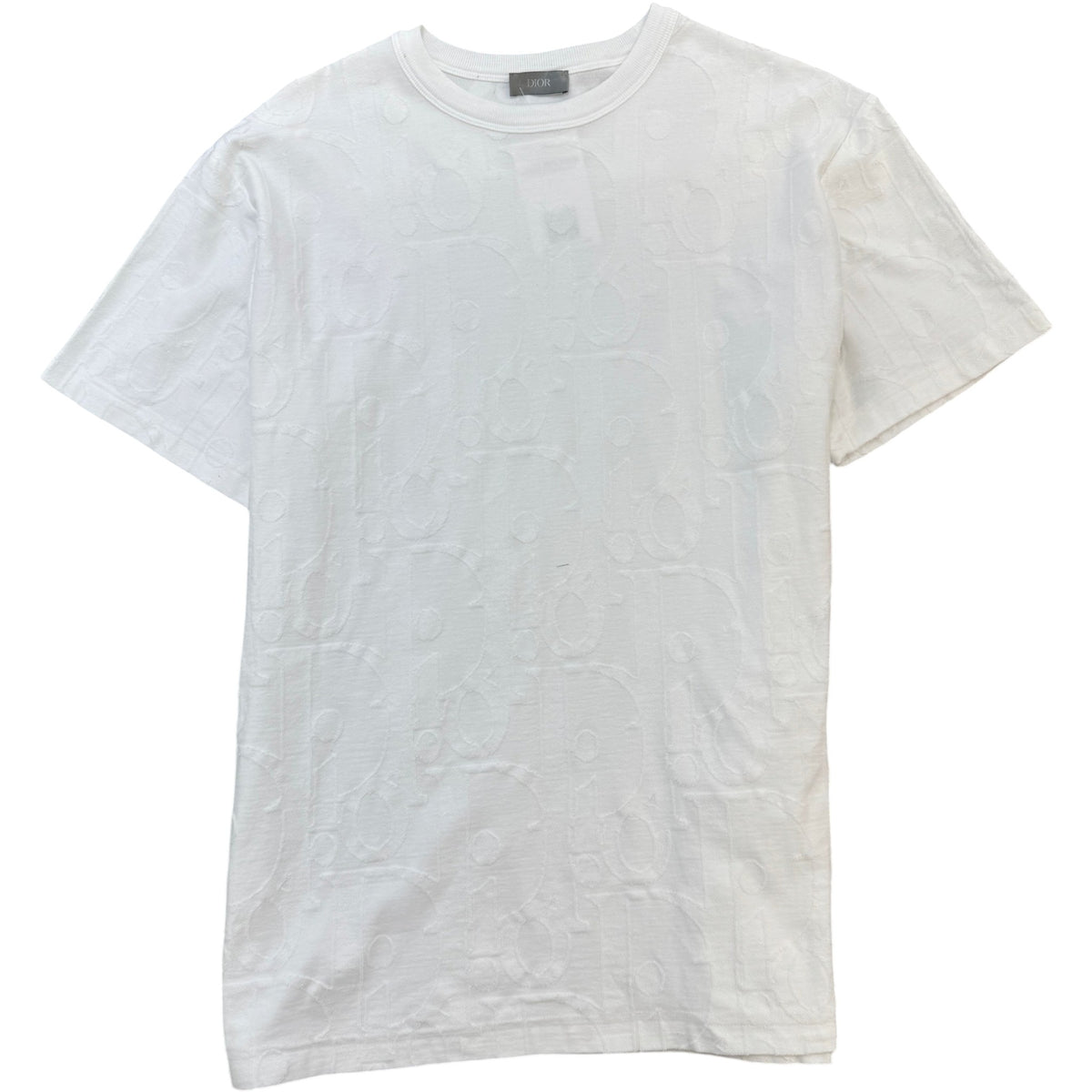 Men's Oblique Towelling T-Shirt White Size M - Photo 1