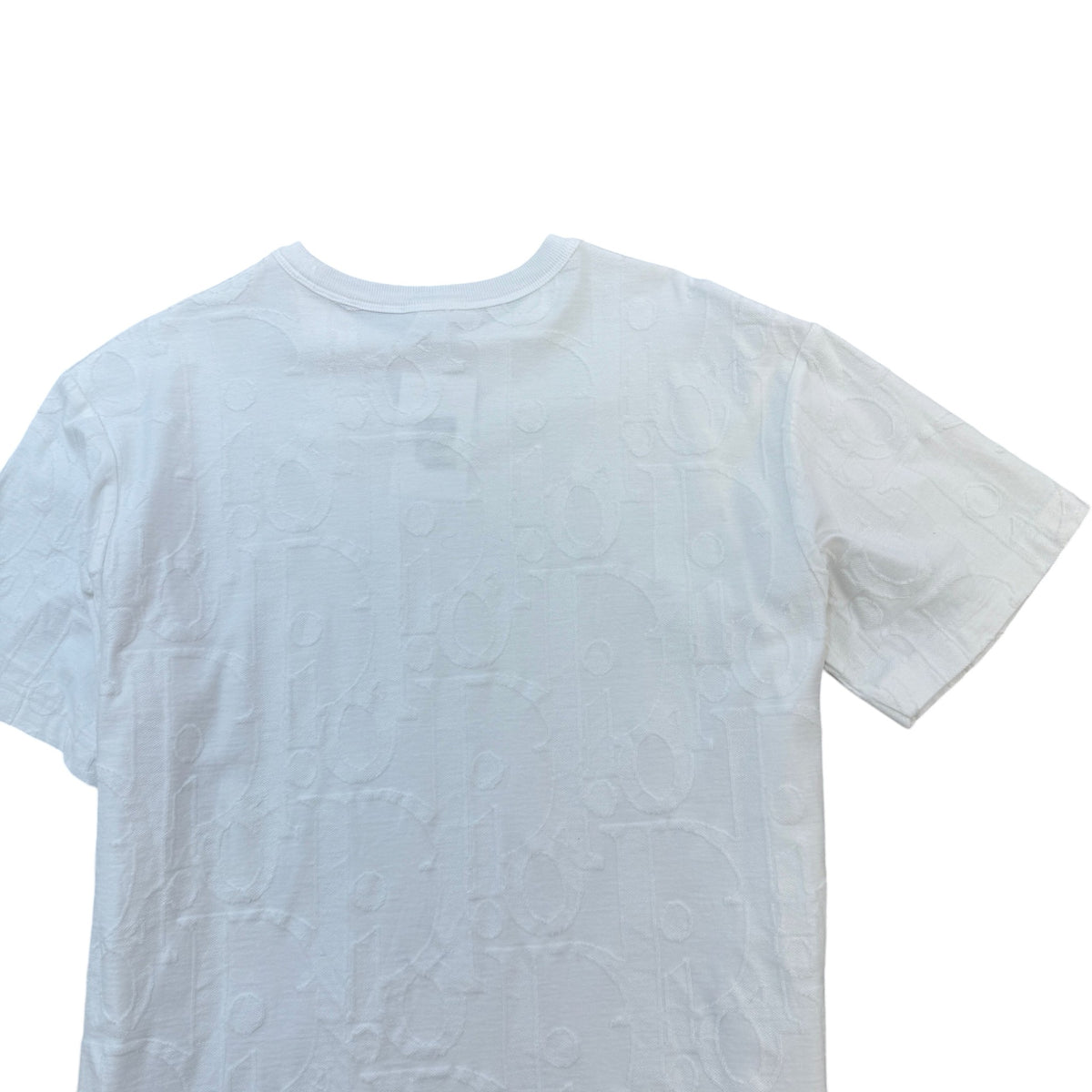 Men's Oblique Towelling T-Shirt White Size M - Photo 4