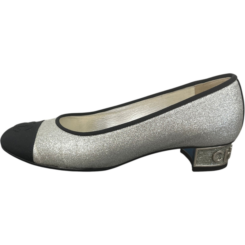 Women's Glitter Cc Toe Cap Mules Silver Size EU 35.5 / UK 2.5