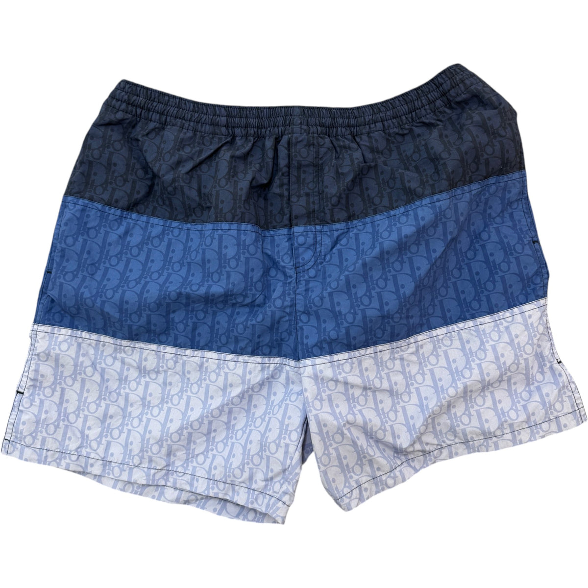 Men's Oblique Color Block Technical Swim Shorts Blue Size M / W32 - Photo 1