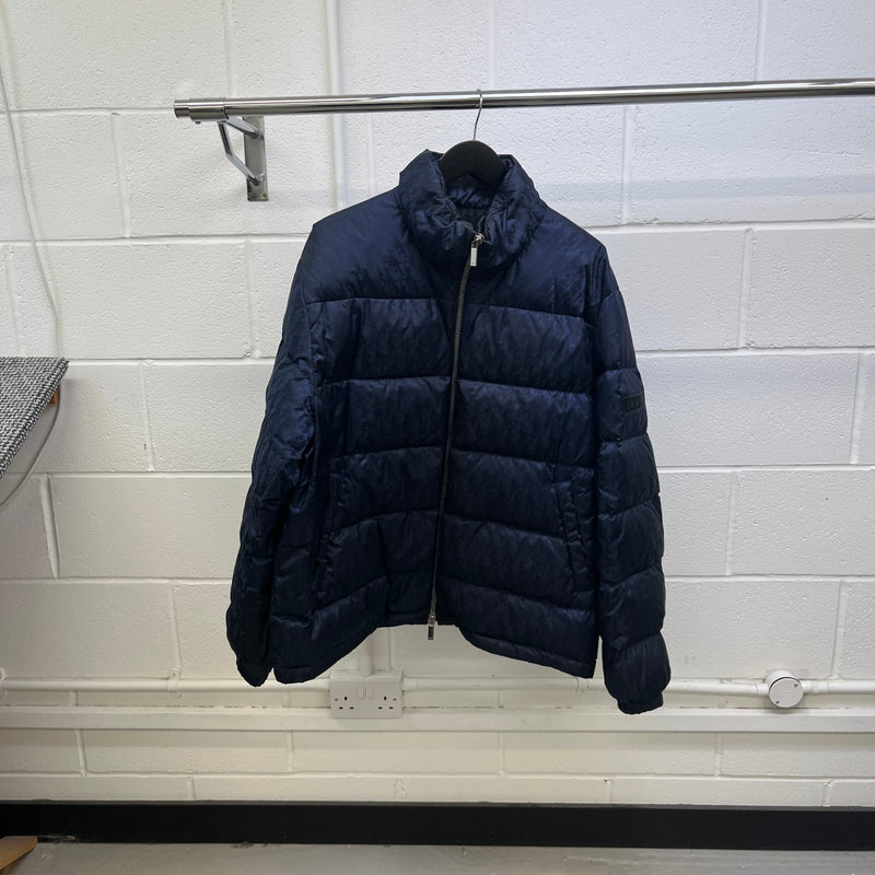 Men's Oblique Down Jacket Navy Size 3XL