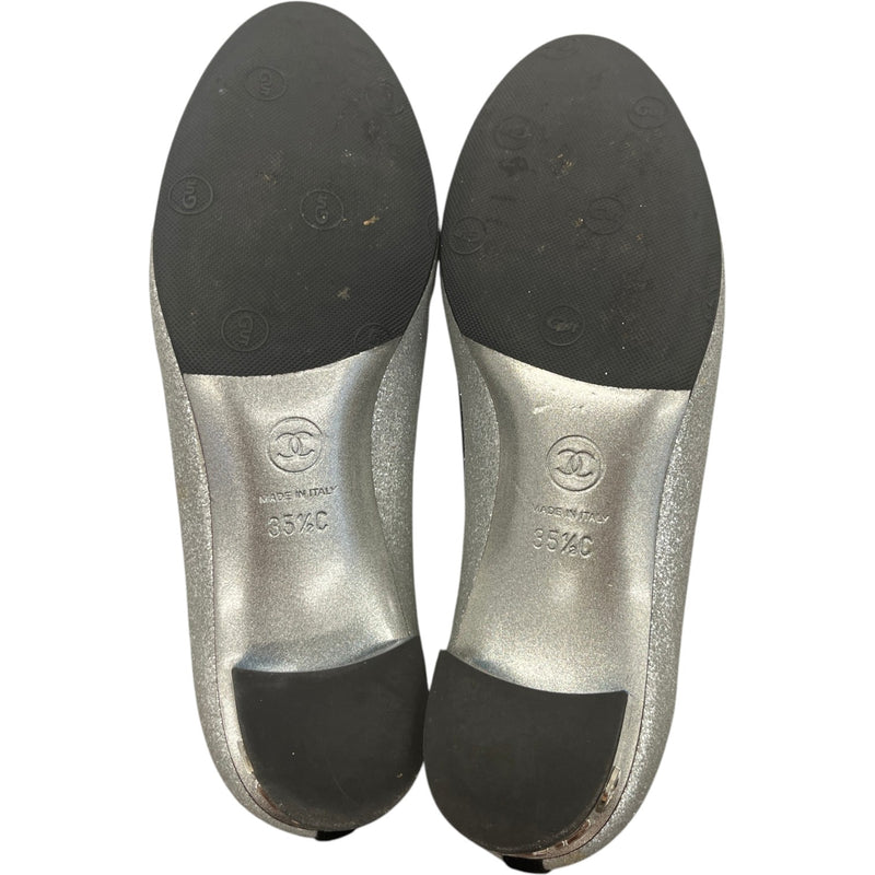 Women's Glitter Cc Toe Cap Mules Silver Size EU 35.5 / UK 2.5