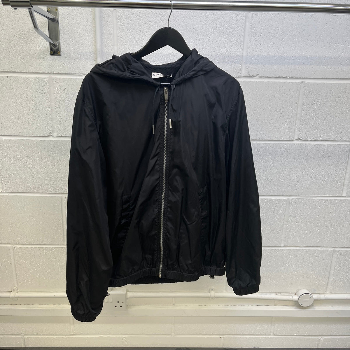 Men's Floral Print Windbreaker Black Size L - Photo 6