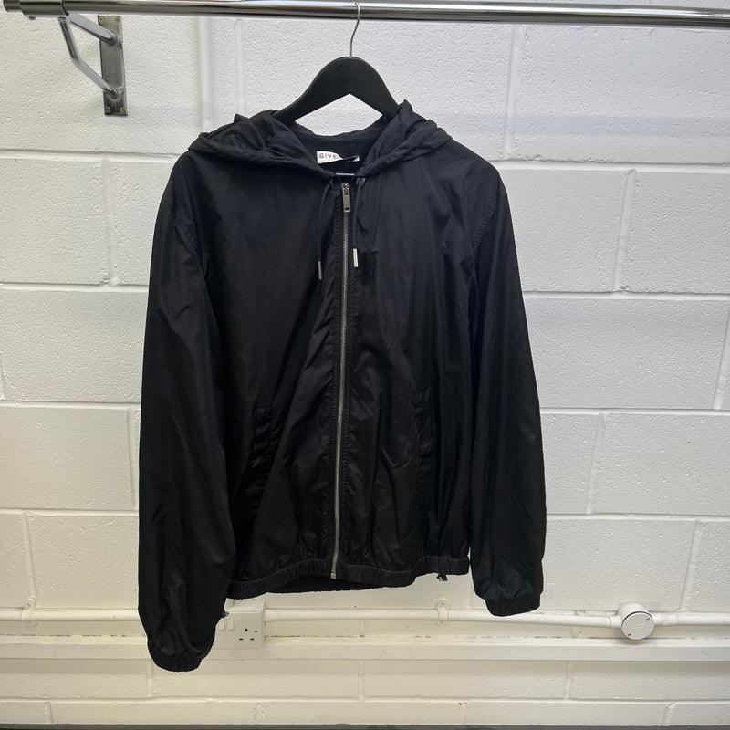 Men's Floral Print Windbreaker Black Size L