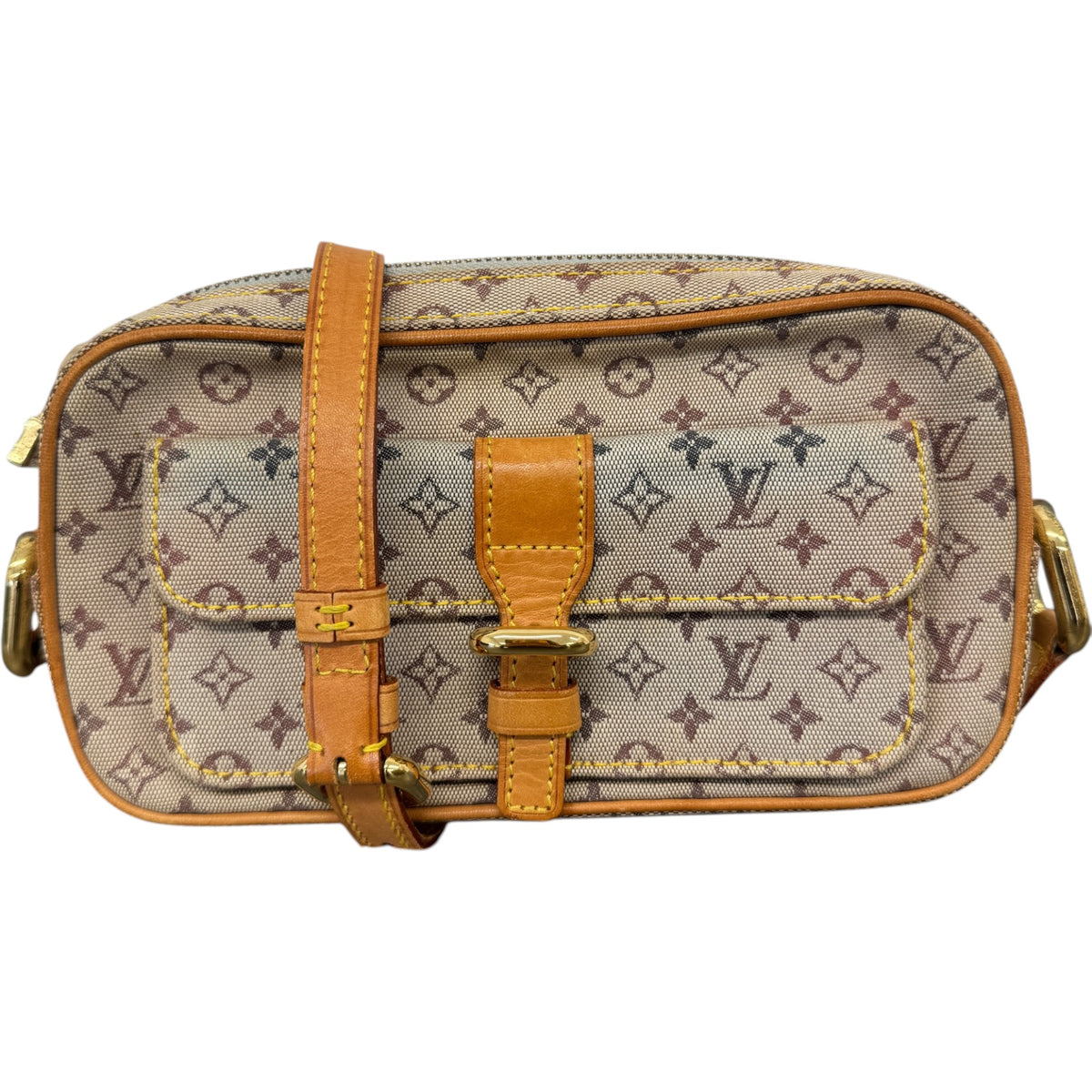 Women's Monogram Mini Lin Juliette Crossbody Bag Beige - Photo 1