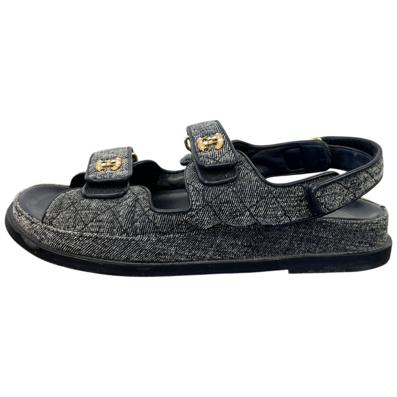 Women's Velvet Pearl Cc Dad Sandals Navy Size EU 39 / UK 6