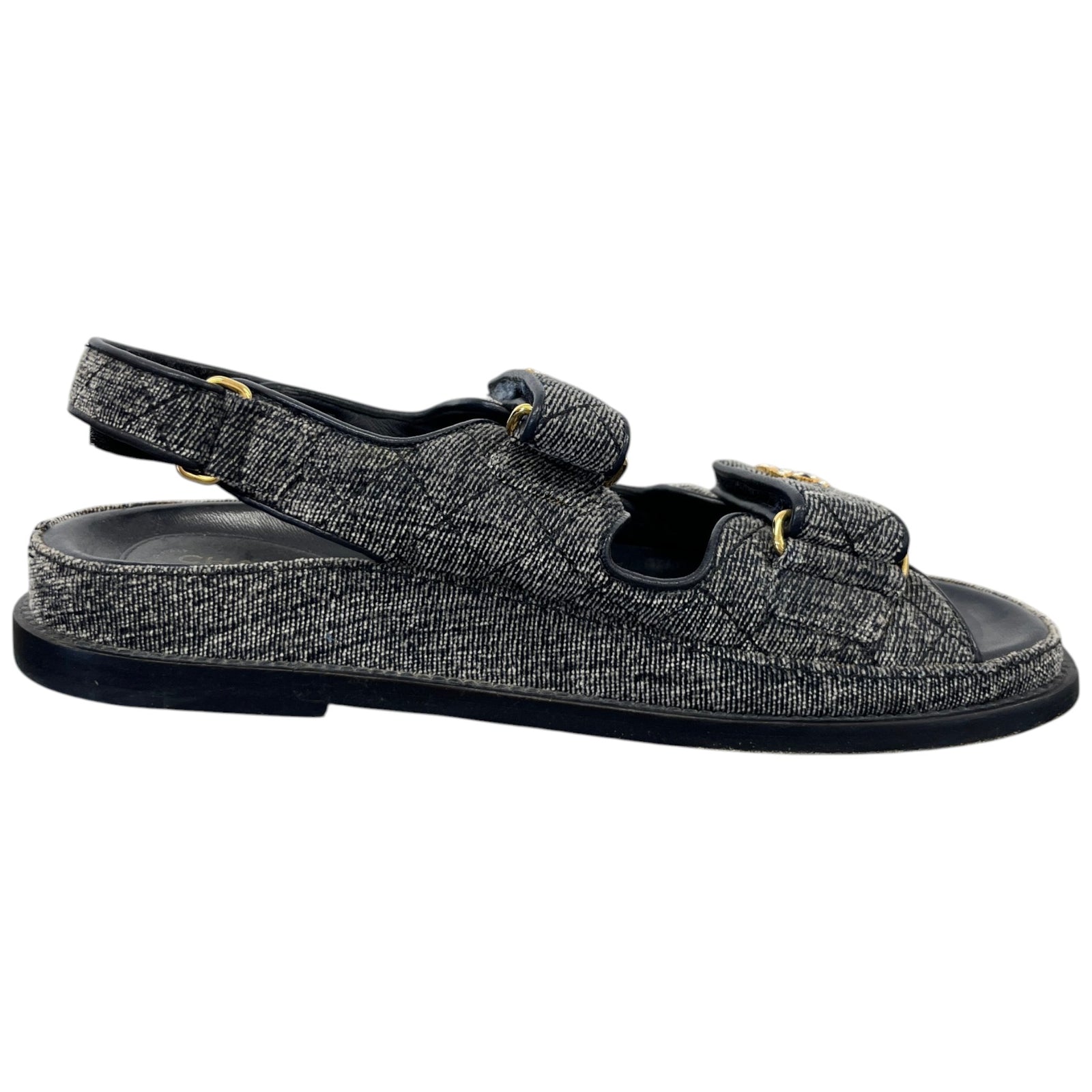 Women's Velvet Pearl Cc Dad Sandals Navy Size EU 39 / UK 6 - Photo 4
