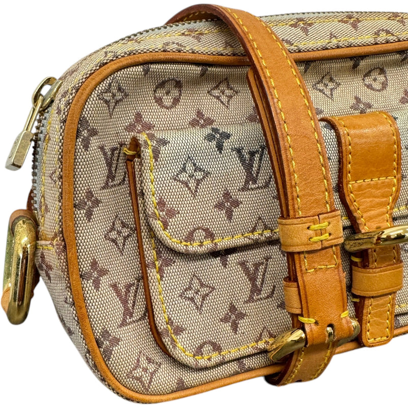 Women's Monogram Mini Lin Juliette Crossbody Bag Beige