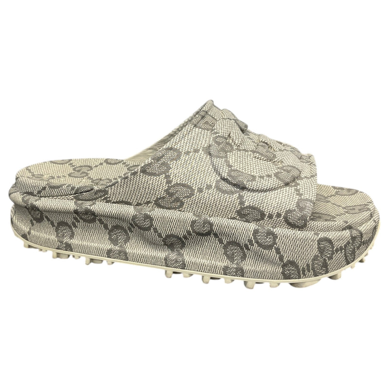 Men's GG Supreme Platform Slides Beige Size UK 8 / EU 42