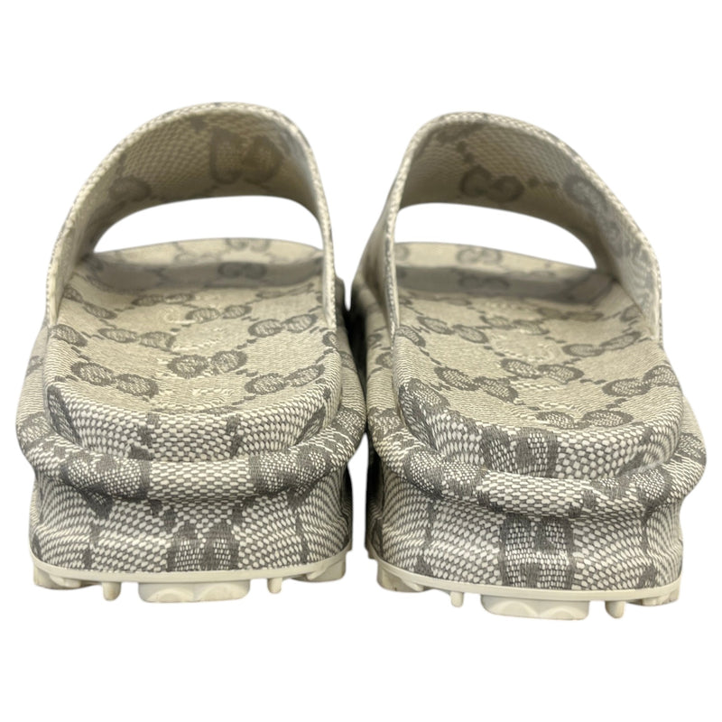 Men's GG Supreme Platform Slides Beige Size UK 8 / EU 42