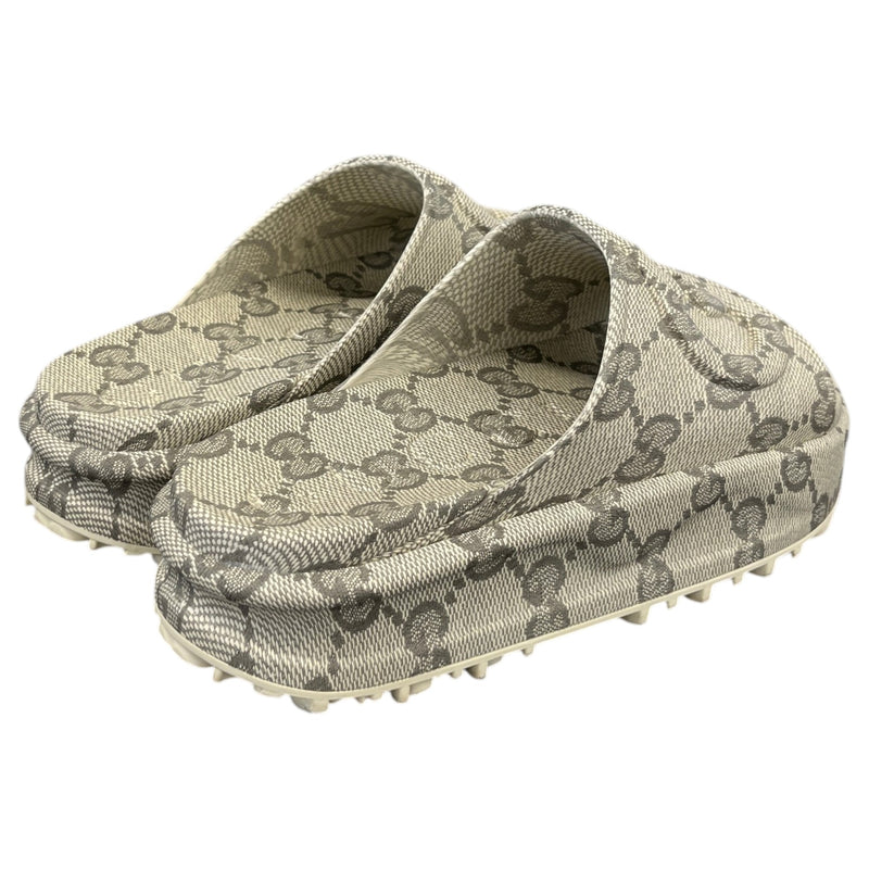 Men's GG Supreme Platform Slides Beige Size UK 8 / EU 42
