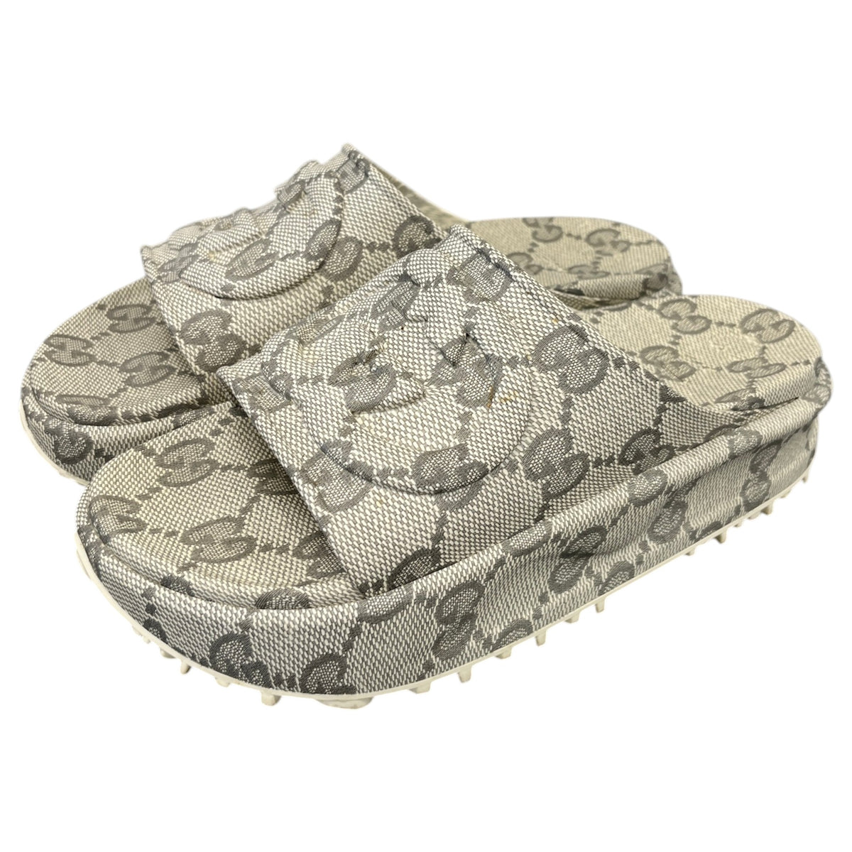 Men's GG Supreme Platform Slides Beige Size UK 8 / EU 42 - Photo 9