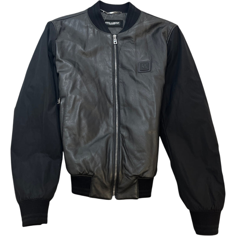 Dolce & Gabbana Men's Plaque Logo Varsity Jacket Black Size L