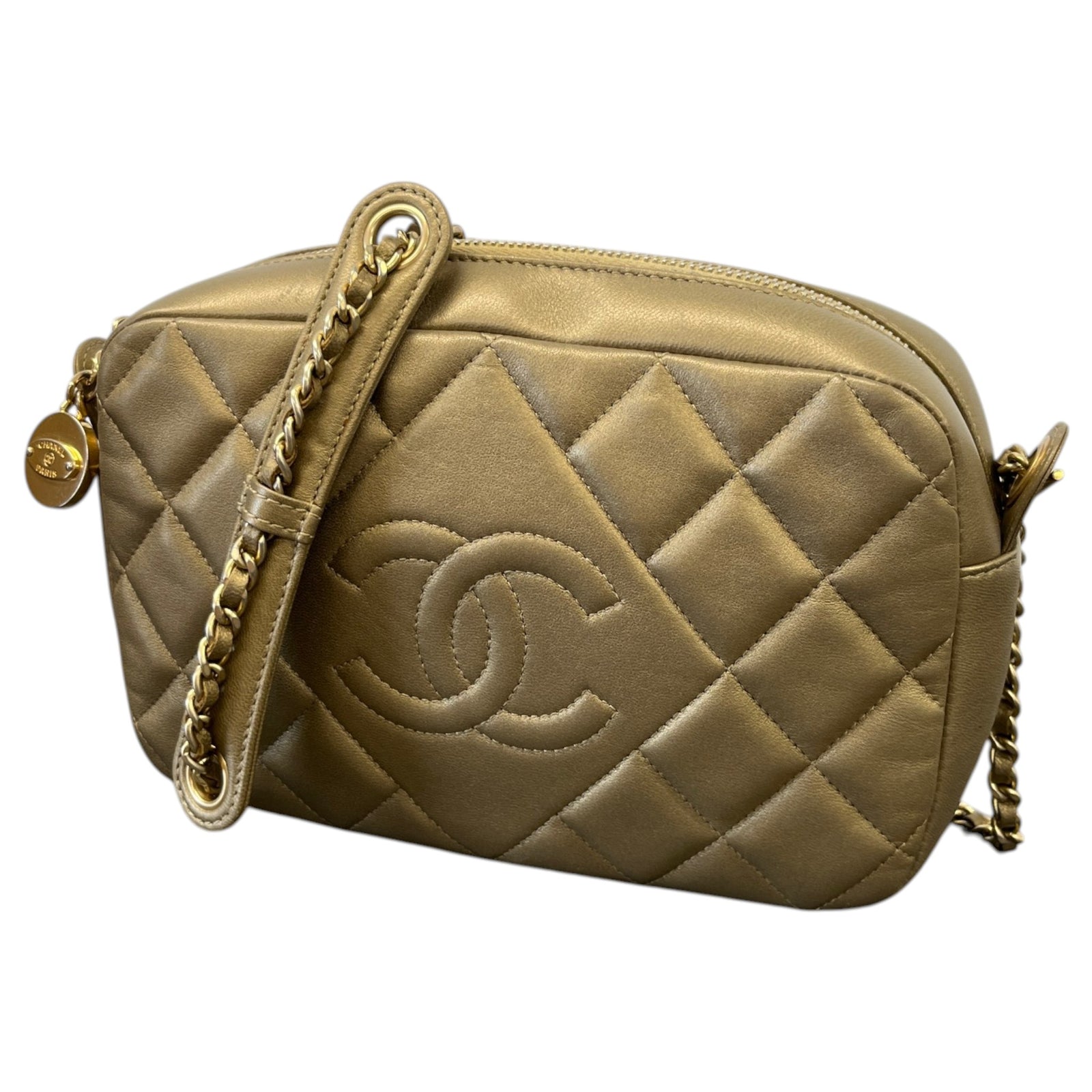 Women's Cc Matelasse Camera Bag Gold - Photo 5