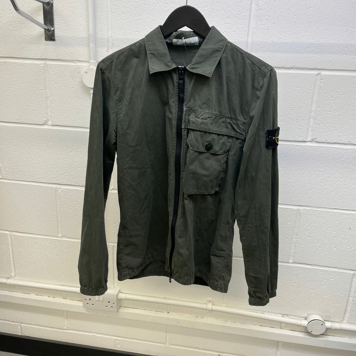 Men's Applique Logo OverShirt Green Size S - Photo 6