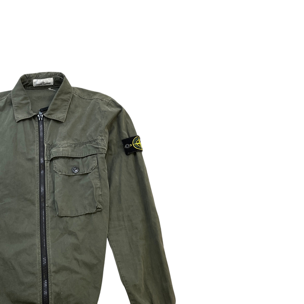 Men's Applique Logo OverShirt Green Size S - Photo 3