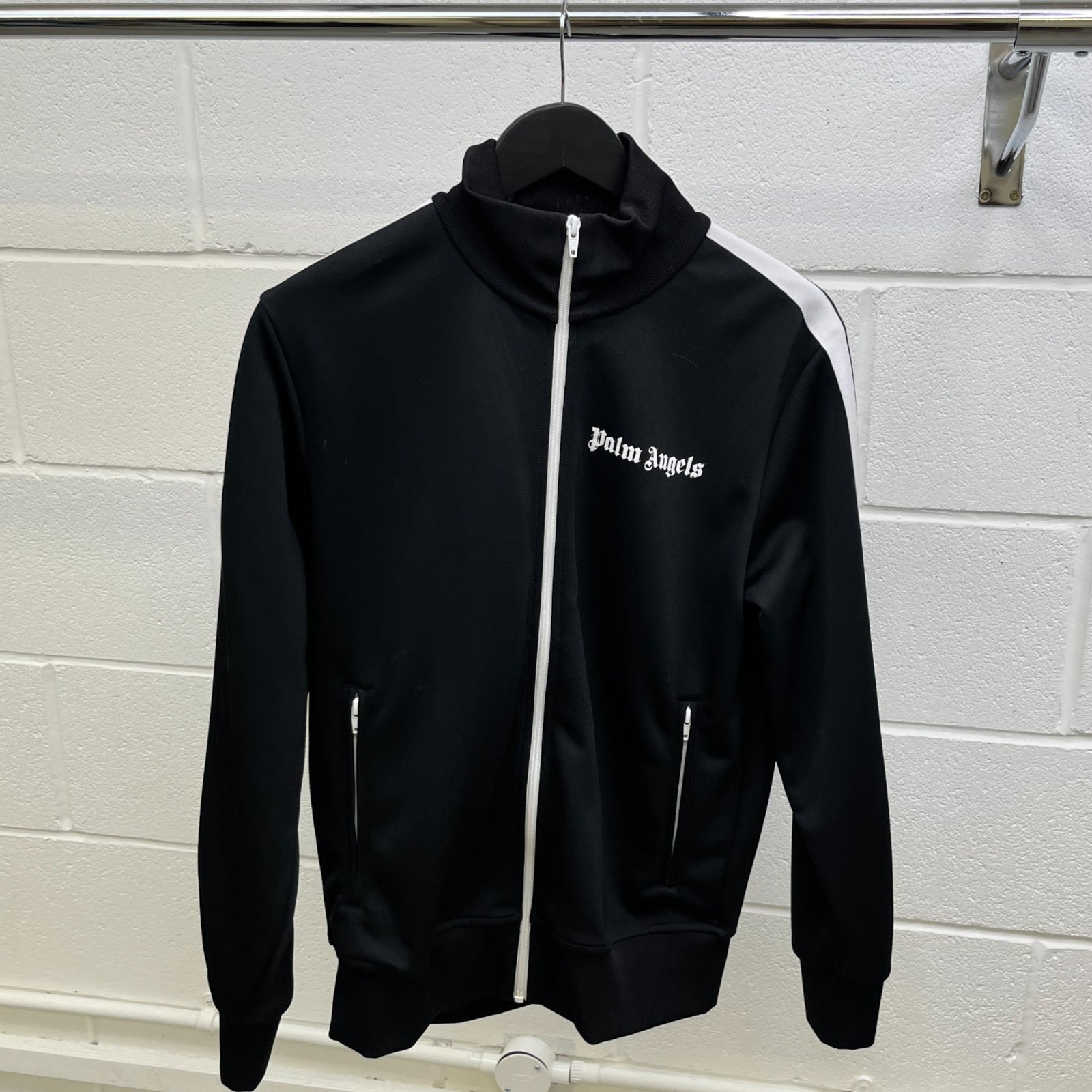 Men's Stripe Logo Track Jacket Black Size M - Photo 8