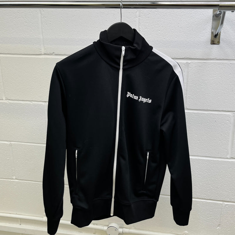 Men's Stripe Logo Track Jacket Black Size M