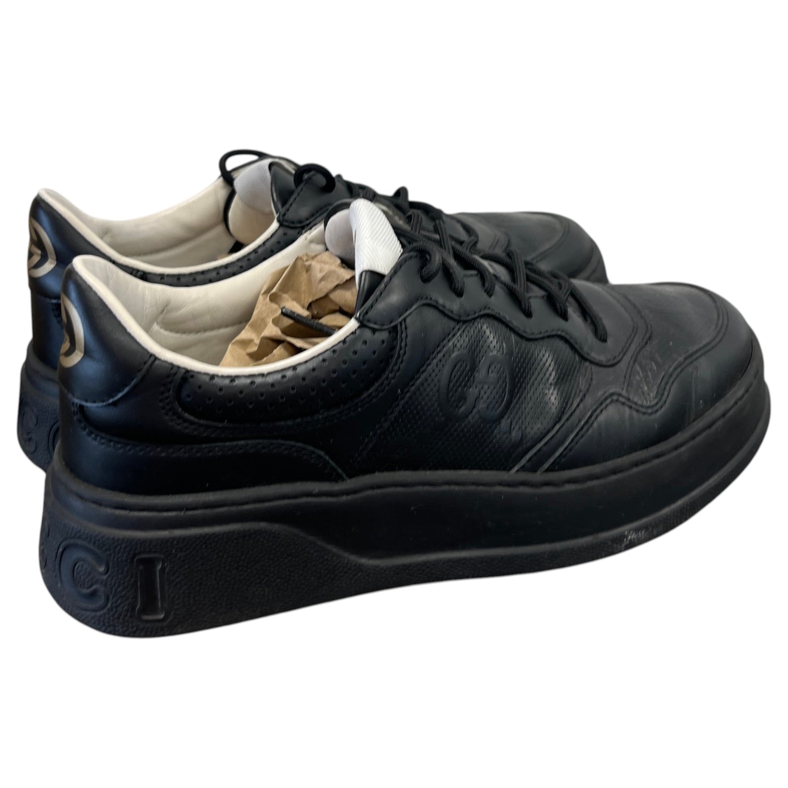 Men's GG Tennis Low Trainers Black Size UK 6.5 / EU 40.5 - Photo 8