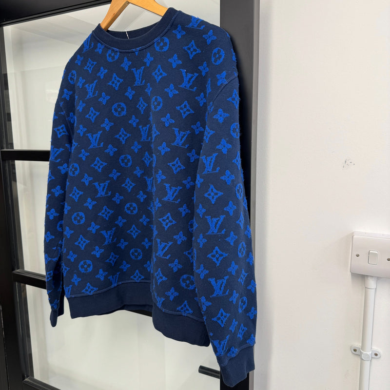 Men's Monogram Sweatshirt Blue Size S