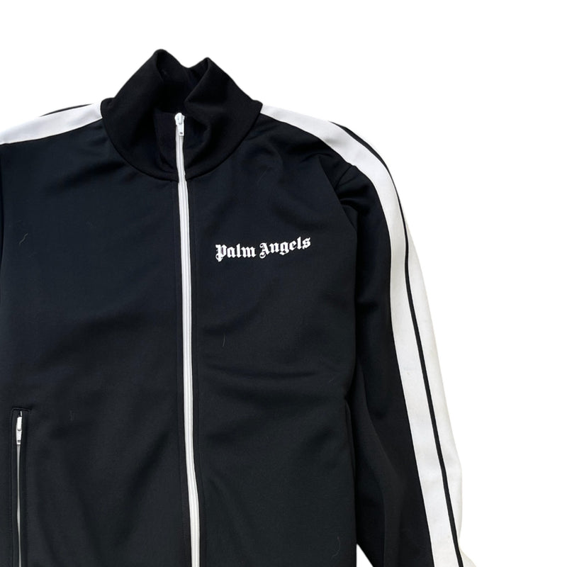 Men's Stripe Logo Track Jacket Black Size M