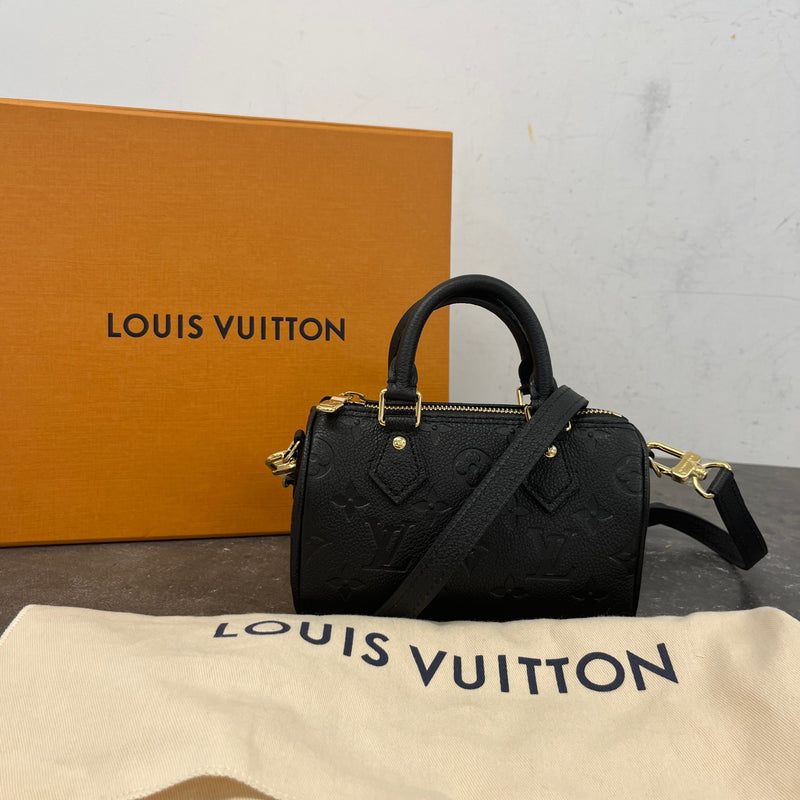 Women's Monogram Empreinte Nano Speedy Handbag Black