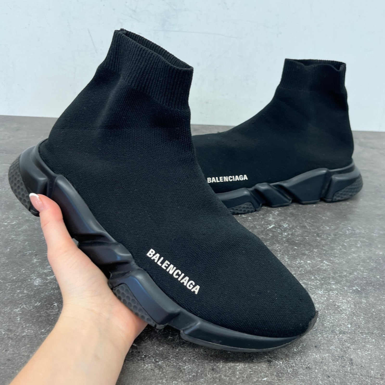 Men's Speed Sock High Trainers Black Size EU 42 / UK 8 - Photo 11