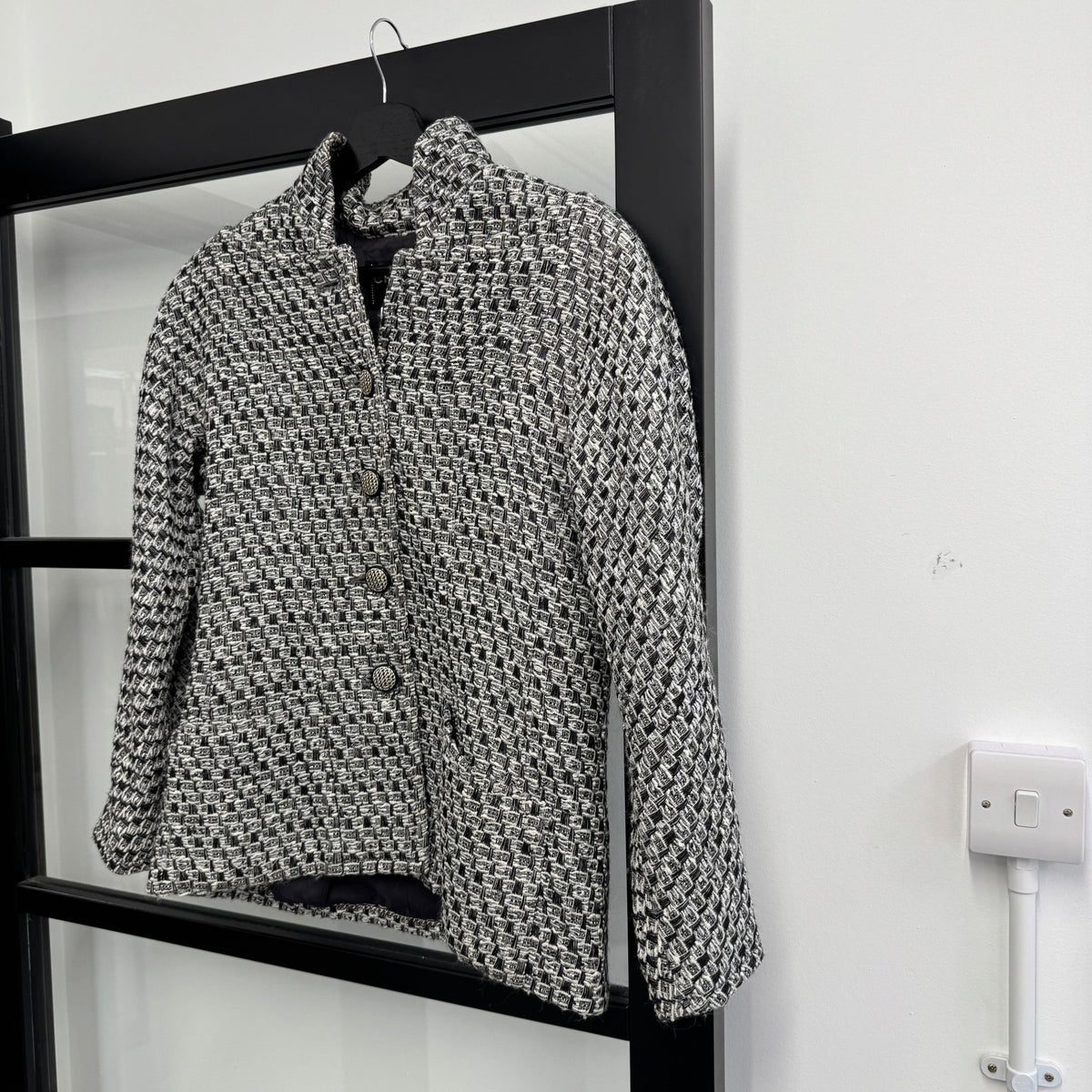 Women's Lurex Tweed Jacket Grey Size S / UK 8 - Photo 7