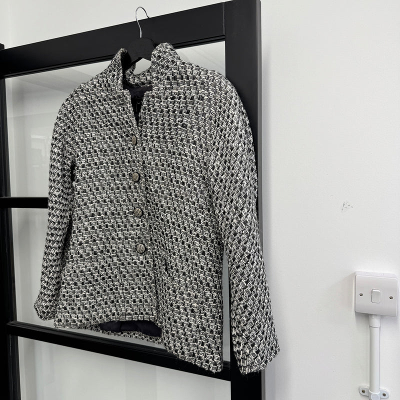 Women's Lurex Tweed Jacket Grey Size S / UK 8