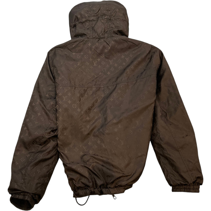 Men's Reversible Monogram Windbreaker Brown Size XL