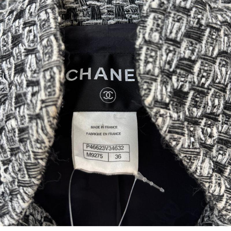 Women's Lurex Tweed Jacket Grey Size S / UK 8