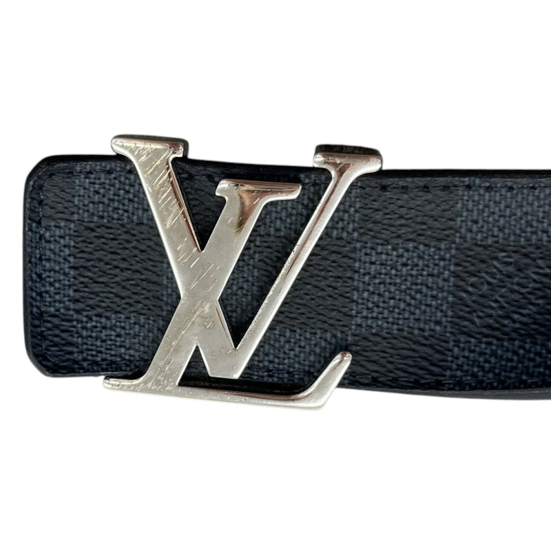 Men's LV Initials Damoflage Reversible Belt Navy Size 34"